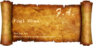 Fogl Alma névjegykártya